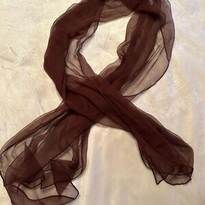 Chic Sheer Brown 100% Silk Scarf